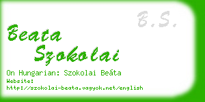 beata szokolai business card